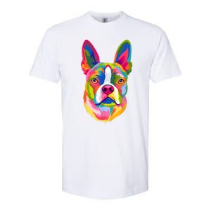 Pop Art Boston Terrier Lover Gift Men Women Dog Terriers Softstyle CVC T-Shirt