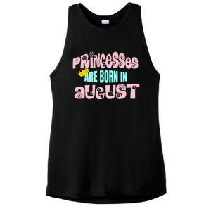 Princesses Are Born August Black Leo Virgo Birthday Gift Ladies PosiCharge Tri-Blend Wicking Tank