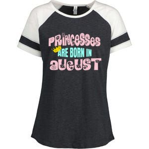 Princesses Are Born August Black Leo Virgo Birthday Gift Enza Ladies Jersey Colorblock Tee