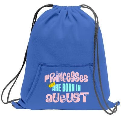 Princesses Are Born August Black Leo Virgo Birthday Gift Sweatshirt Cinch Pack Bag