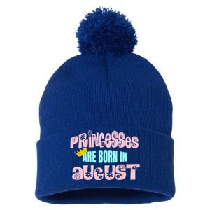 Princesses Are Born August Black Leo Virgo Birthday Gift Pom Pom 12in Knit Beanie