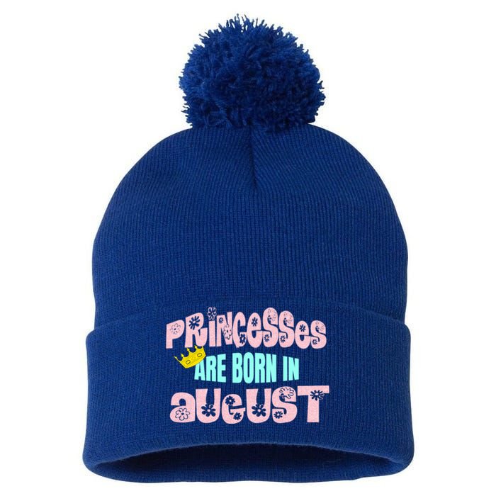 Princesses Are Born August Black Leo Virgo Birthday Gift Pom Pom 12in Knit Beanie