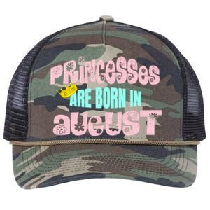 Princesses Are Born August Black Leo Virgo Birthday Gift Retro Rope Trucker Hat Cap