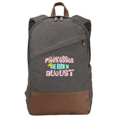 Princesses Are Born August Black Leo Virgo Birthday Gift Cotton Canvas Backpack