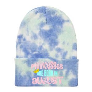 Princesses Are Born August Black Leo Virgo Birthday Gift Tie Dye 12in Knit Beanie