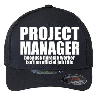 Project Ager Because Miracle Worker Isn't A Job Title Funny Gift Flexfit Unipanel Trucker Cap