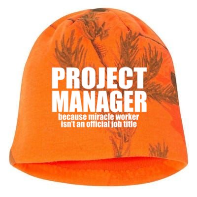 Project Ager Because Miracle Worker Isn't A Job Title Funny Gift Kati - Camo Knit Beanie