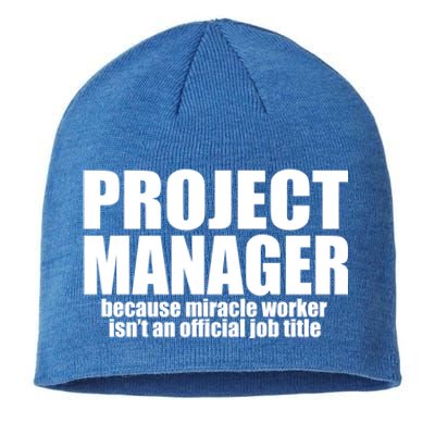 Project Ager Because Miracle Worker Isn't A Job Title Funny Gift Sustainable Beanie