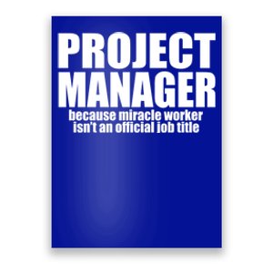 Project Ager Because Miracle Worker Isn't A Job Title Funny Gift Poster