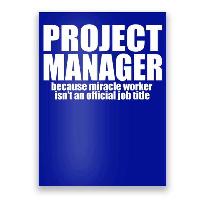 Project Ager Because Miracle Worker Isn't A Job Title Funny Gift Poster