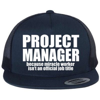 Project Ager Because Miracle Worker Isn't A Job Title Funny Gift Flat Bill Trucker Hat