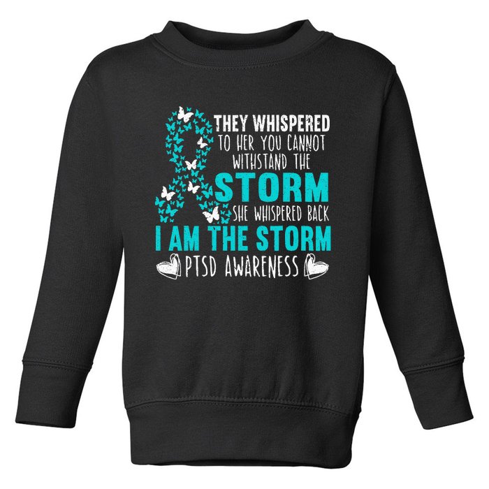 PTSD Awareness Butterfly Posttraumatic Stress Disorder Toddler Sweatshirt