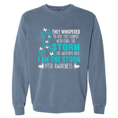 PTSD Awareness Butterfly Posttraumatic Stress Disorder Garment-Dyed Sweatshirt