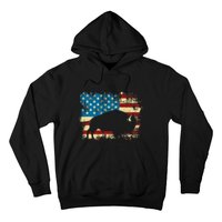 Patriotic American Bison Buffalo Lover Wildlife Usa Flag Hoodie