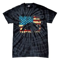 Patriotic American Bison Buffalo Lover Wildlife Usa Flag Tie-Dye T-Shirt