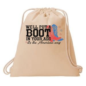 Put A Boot Inyankees Personalized Nameput A Boot In Your Ass Cowgirl 4th Of July Drawstring Bag