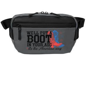 Put A Boot Inyankees Personalized Nameput A Boot In Your Ass Cowgirl 4th Of July Crossbody Pack