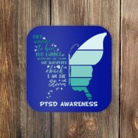 PTSD Awareness Butterfly I Am The Storm Coaster