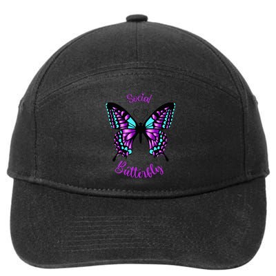 Purple and Blue Social Butterfly 7-Panel Snapback Hat