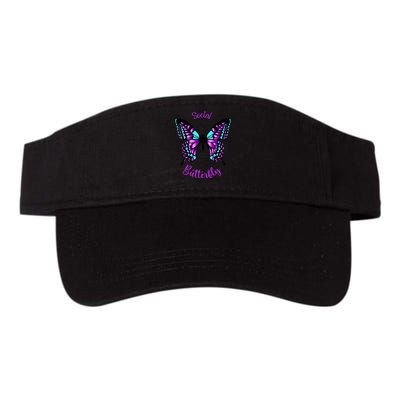 Purple and Blue Social Butterfly Valucap Bio-Washed Visor