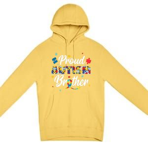 Proud Autism Brother Sibling Autism Awareness Gift Premium Pullover Hoodie