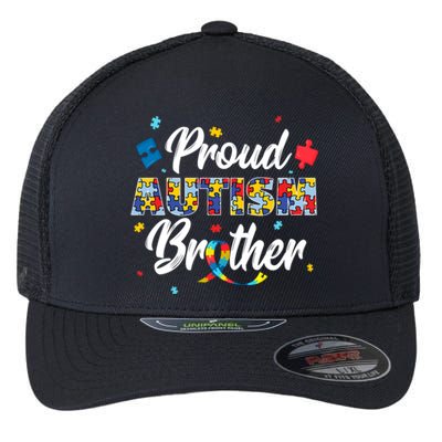 Proud Autism Brother Sibling Autism Awareness Gift Flexfit Unipanel Trucker Cap