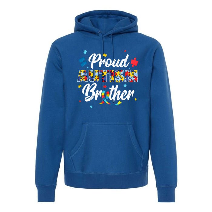 Proud Autism Brother Sibling Autism Awareness Gift Premium Hoodie