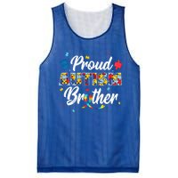 Proud Autism Brother Sibling Autism Awareness Gift Mesh Reversible Basketball Jersey Tank