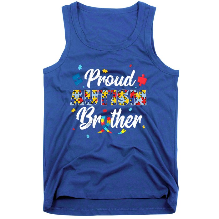 Proud Autism Brother Sibling Autism Awareness Gift Tank Top