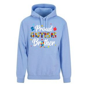 Proud Autism Brother Sibling Autism Awareness Gift Unisex Surf Hoodie