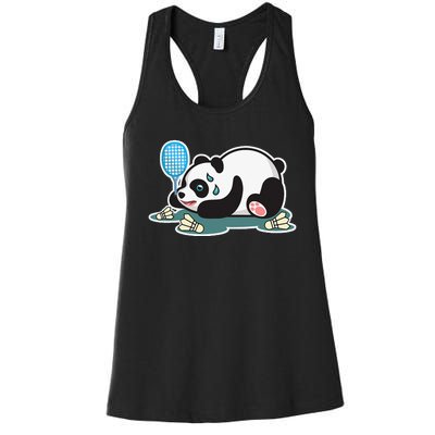 Panda Animals Badminton Shuttlecocks Women's Racerback Tank