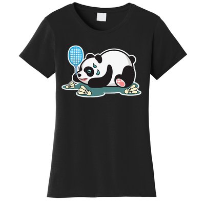 Panda Animals Badminton Shuttlecocks Women's T-Shirt