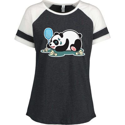 Panda Animals Badminton Shuttlecocks Enza Ladies Jersey Colorblock Tee