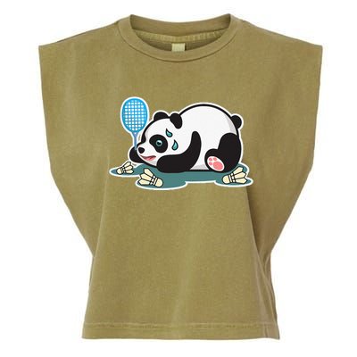 Panda Animals Badminton Shuttlecocks Garment-Dyed Women's Muscle Tee