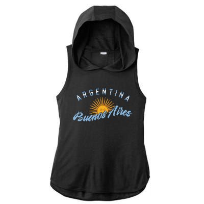 Proud Argentinian Buenos Aires Fan Argentina Country Descent Ladies PosiCharge Tri-Blend Wicking Draft Hoodie Tank