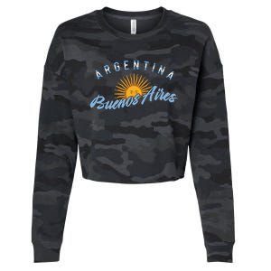 Proud Argentinian Buenos Aires Fan Argentina Country Descent Cropped Pullover Crew