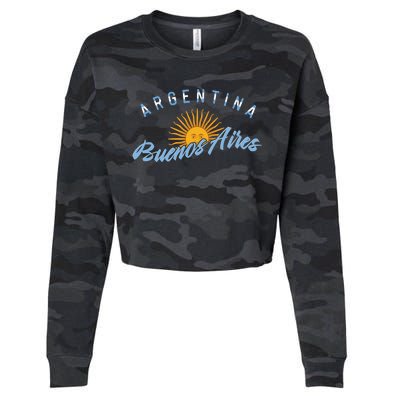 Proud Argentinian Buenos Aires Fan Argentina Country Descent Cropped Pullover Crew