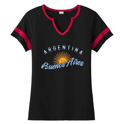 Proud Argentinian Buenos Aires Fan Argentina Country Descent Ladies Halftime Notch Neck Tee