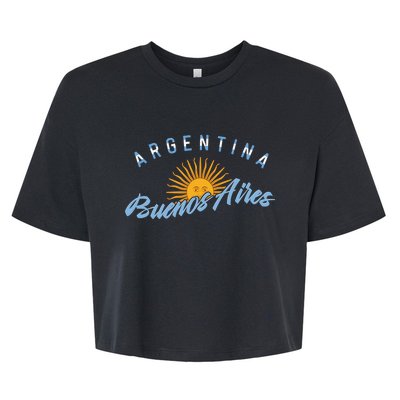 Proud Argentinian Buenos Aires Fan Argentina Country Descent Bella+Canvas Jersey Crop Tee