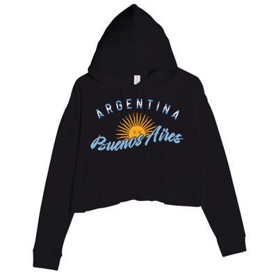 Proud Argentinian Buenos Aires Fan Argentina Country Descent Crop Fleece Hoodie