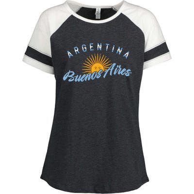 Proud Argentinian Buenos Aires Fan Argentina Country Descent Enza Ladies Jersey Colorblock Tee