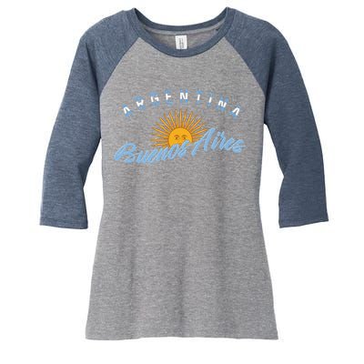 Proud Argentinian Buenos Aires Fan Argentina Country Descent Women's Tri-Blend 3/4-Sleeve Raglan Shirt