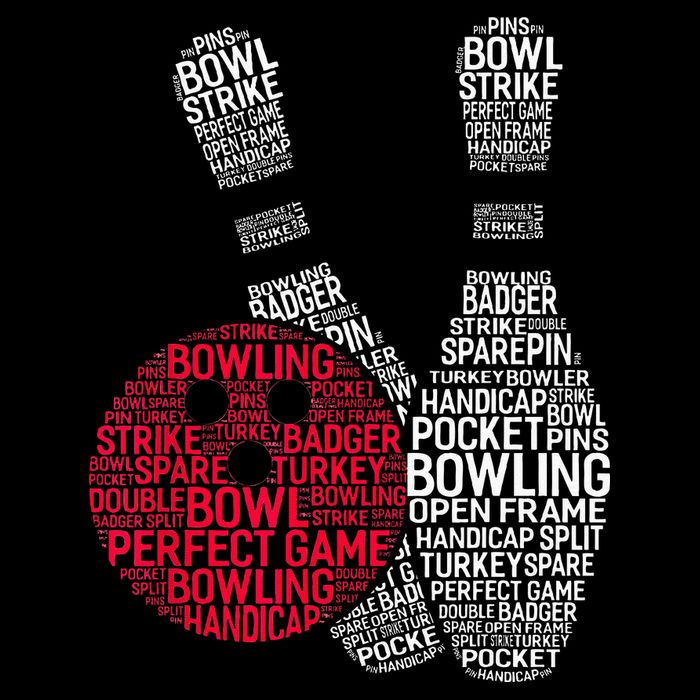 Phonetic Alphabet Bowling Pin Word Cloud Funny Bowling Cooling Performance Crew T-Shirt