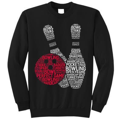 Phonetic Alphabet Bowling Pin Word Cloud Funny Bowling Sweatshirt