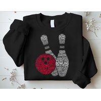 Phonetic Alphabet Bowling Pin Word Cloud Funny Bowling Sweatshirt