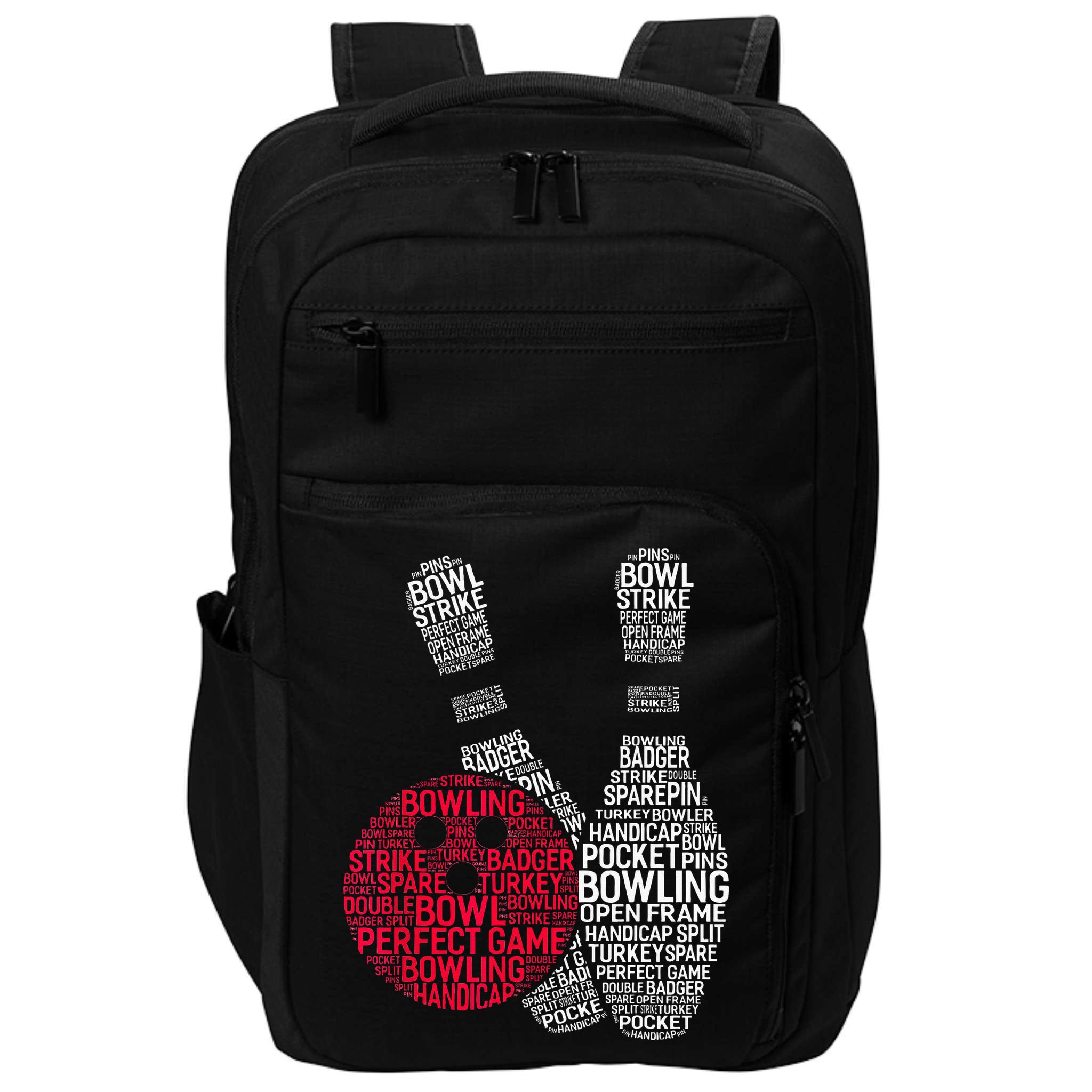 Phonetic Alphabet Bowling Pin Word Cloud Funny Bowling Impact Tech Backpack