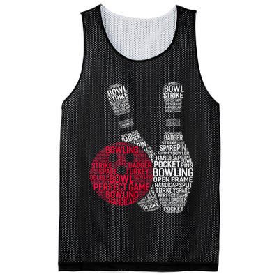 Phonetic Alphabet Bowling Pin Word Cloud Funny Bowling Mesh Reversible Basketball Jersey Tank