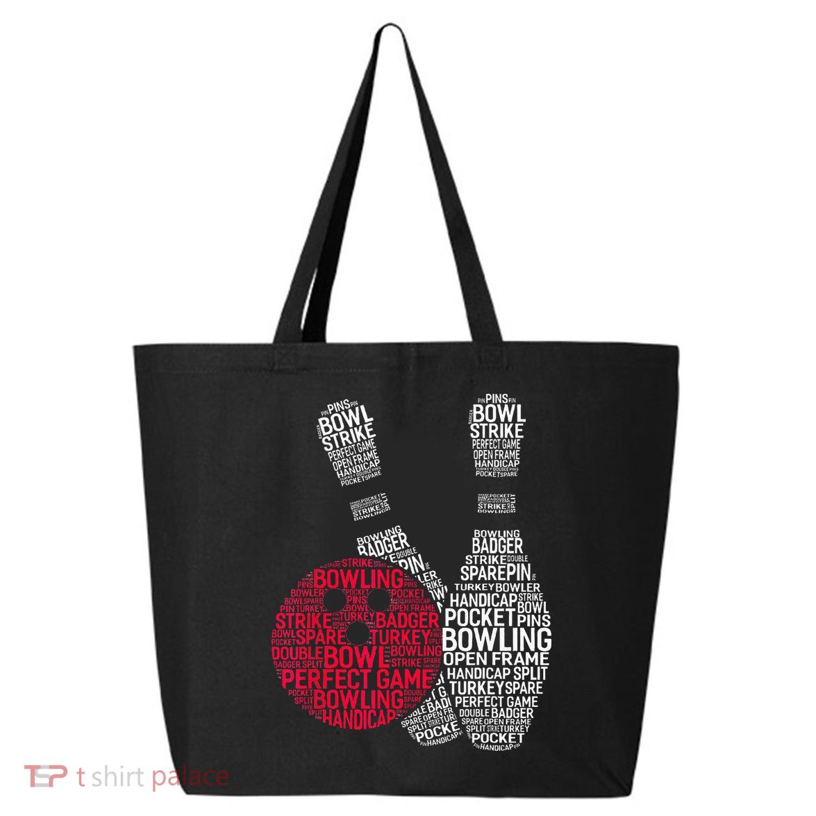 Phonetic Alphabet Bowling Pin Word Cloud Funny Bowling 25L Jumbo Tote