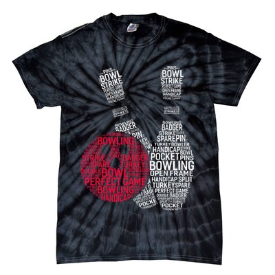 Phonetic Alphabet Bowling Pin Word Cloud Funny Bowling Tie-Dye T-Shirt