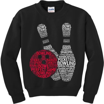 Phonetic Alphabet Bowling Pin Word Cloud Funny Bowling Kids Sweatshirt
